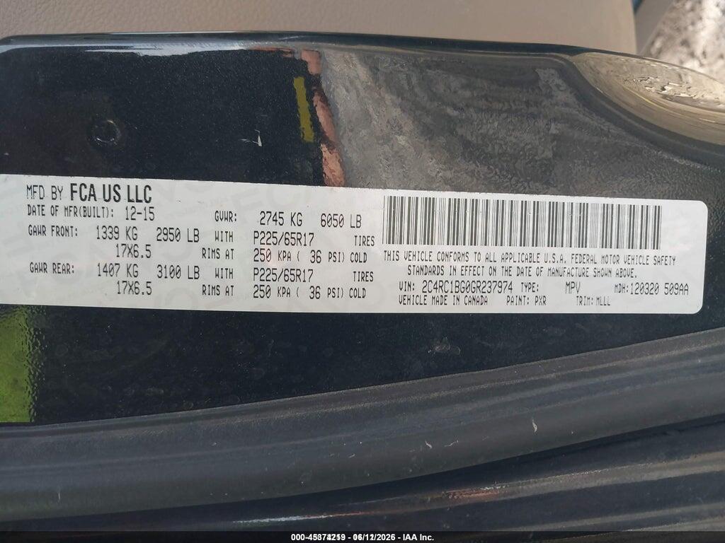 2C4RC1BG0GR237974 2016 CHRYSLER TOWN & COUNTRY photo no. 9