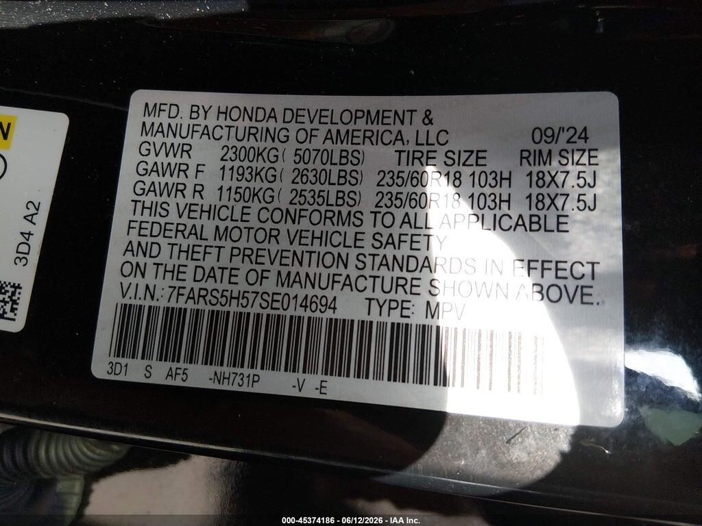 7FARS5H57SE014694 2025 HONDA CR-V HYBRID photo no. 9