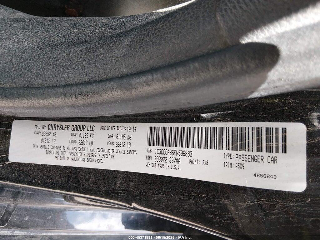 1C3CCCAB6FN596883 2015 CHRYSLER 200 photo no. 9