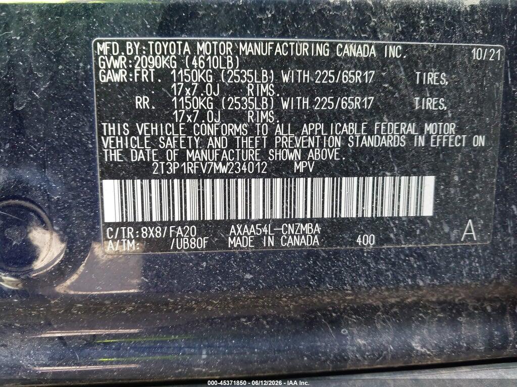 2T3P1RFV7MW234012 2021 TOYOTA RAV4 photo no. 9