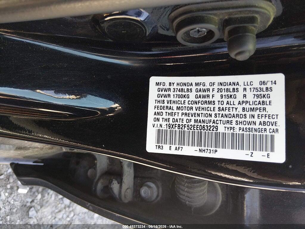 19XFB2F52EE063229 2014 HONDA CIVIC photo no. 9