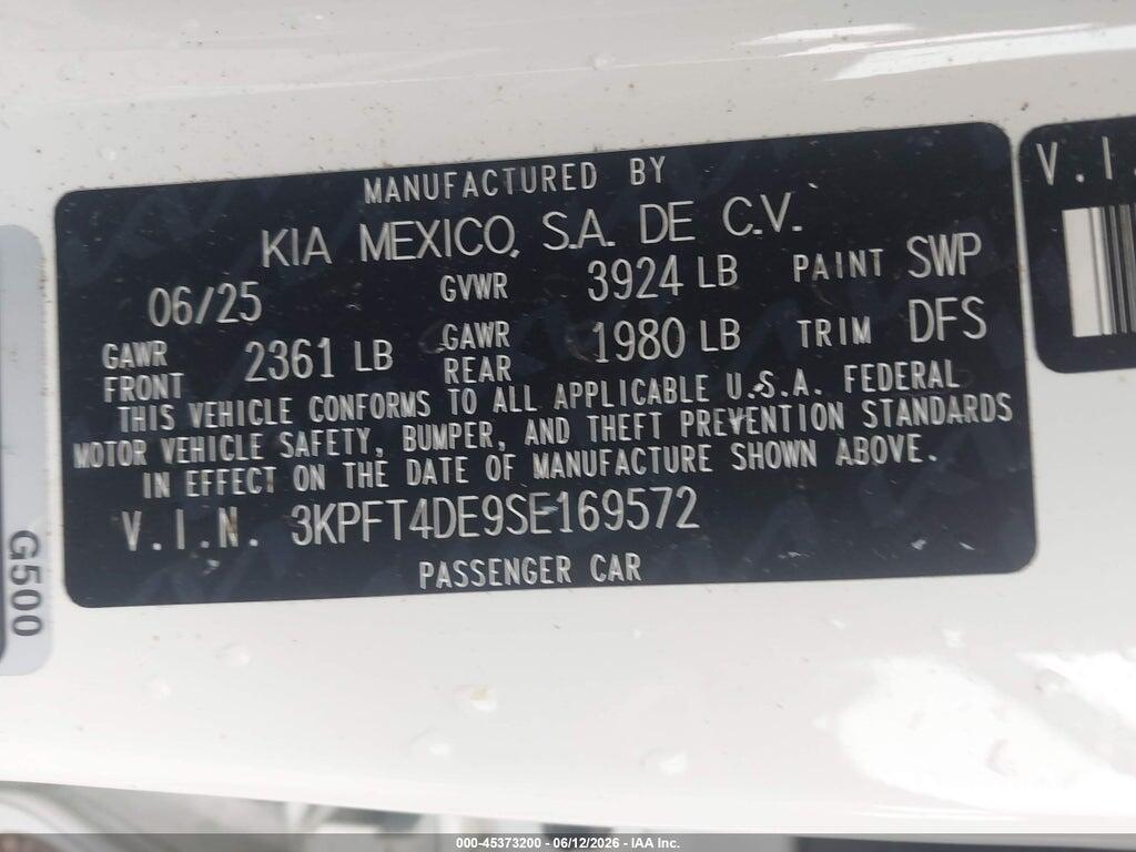 3KPFT4DE9SE169572 2025 KIA K4 photo no. 9