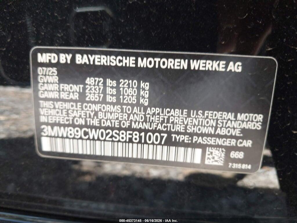 3MW89CW02S8F81007 2025 BMW 330I photo no. 9
