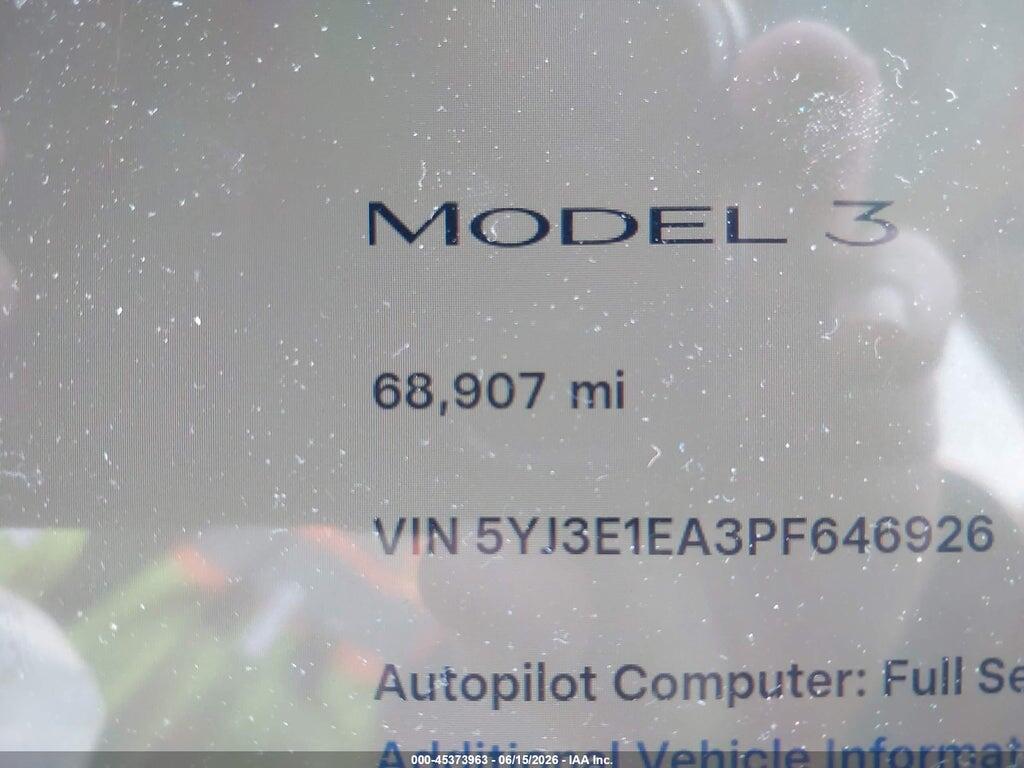 5YJ3E1EA3PF646926 2023 TESLA MODEL 3 photo no. 10