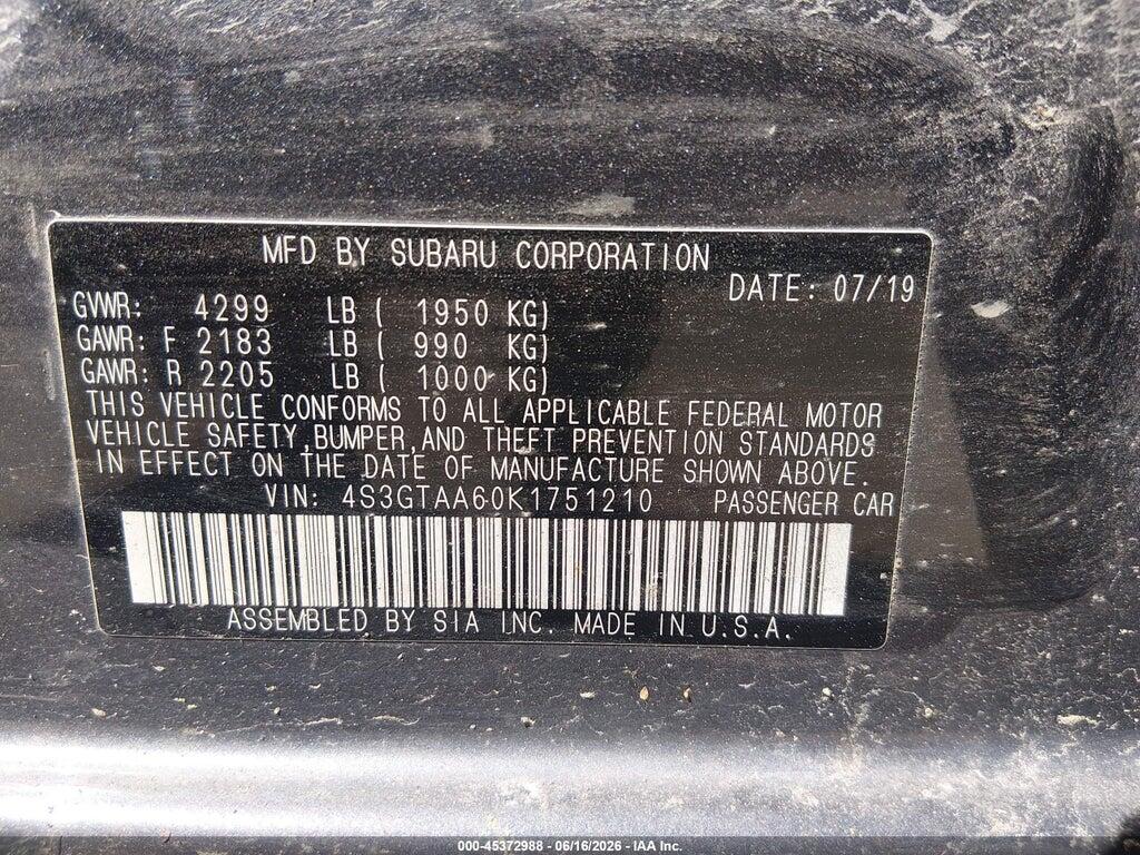 4S3GTAA60K1751210 2019 SUBARU IMPREZA photo no. 9