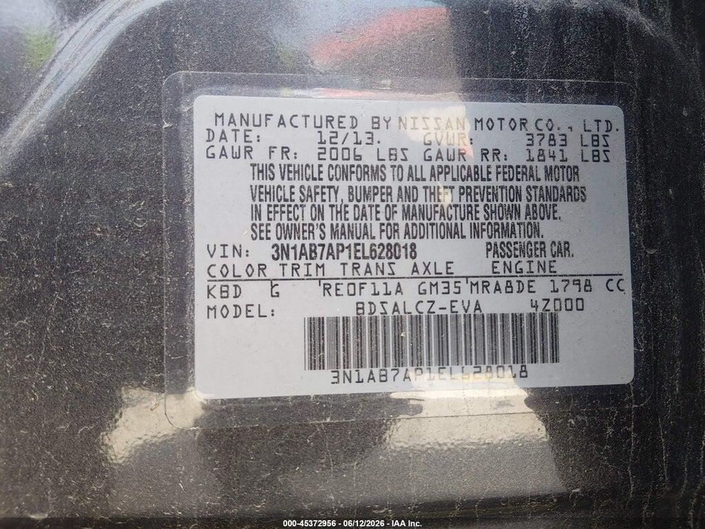 3N1AB7AP1EL628018 2014 NISSAN SENTRA photo no. 9