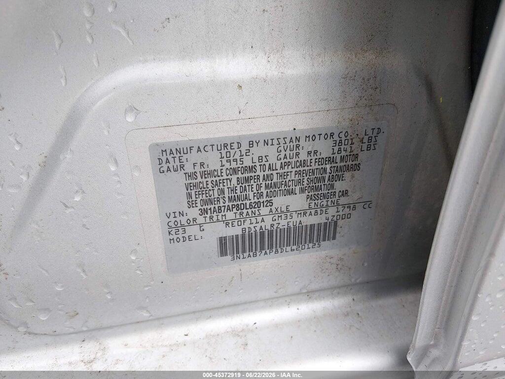 3N1AB7AP8DL620125 2013 NISSAN SENTRA photo no. 9