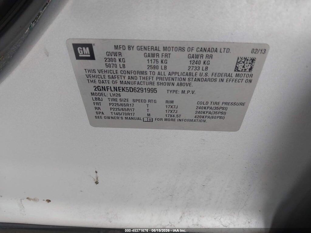 2GNFLNEK5D6291995 2013 CHEVROLET EQUINOX photo no. 9