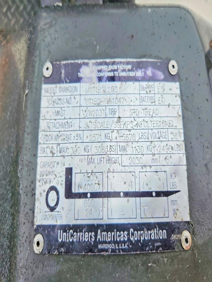 2014 UNICARRIERS MCT1B2L20S FORKLIFT — Фото 10 из 10