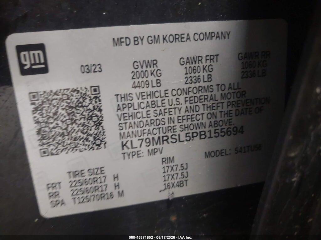 KL79MRSL5PB155694 2023 CHEVROLET TRAILBLAZER photo no. 9