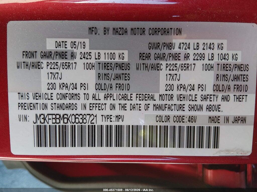 JM3KFBBM6K0638721 2019 MAZDA CX-5 photo no. 9