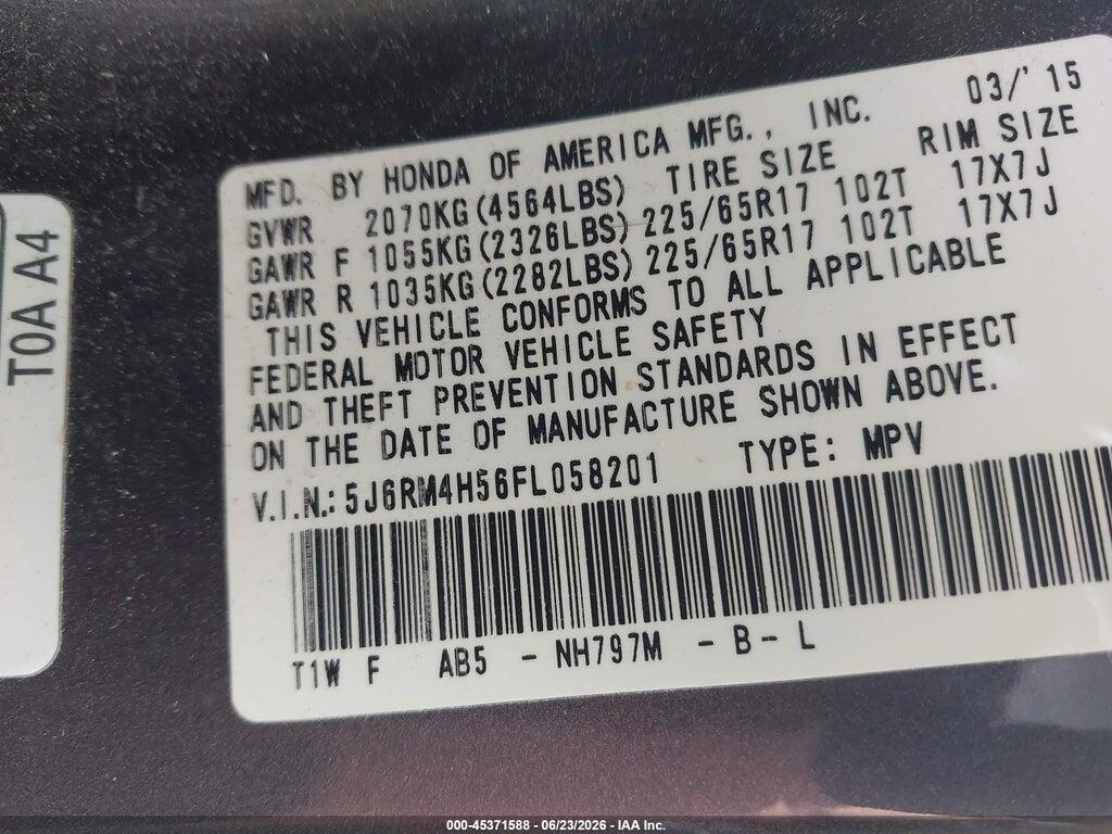 5J6RM4H56FL058201 2015 HONDA CR-V photo no. 9