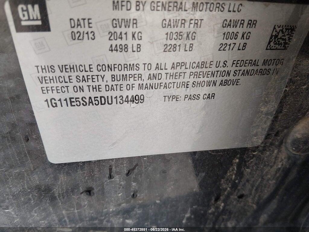 1G11E5SA5DU134499 2013 CHEVROLET MALIBU photo no. 9