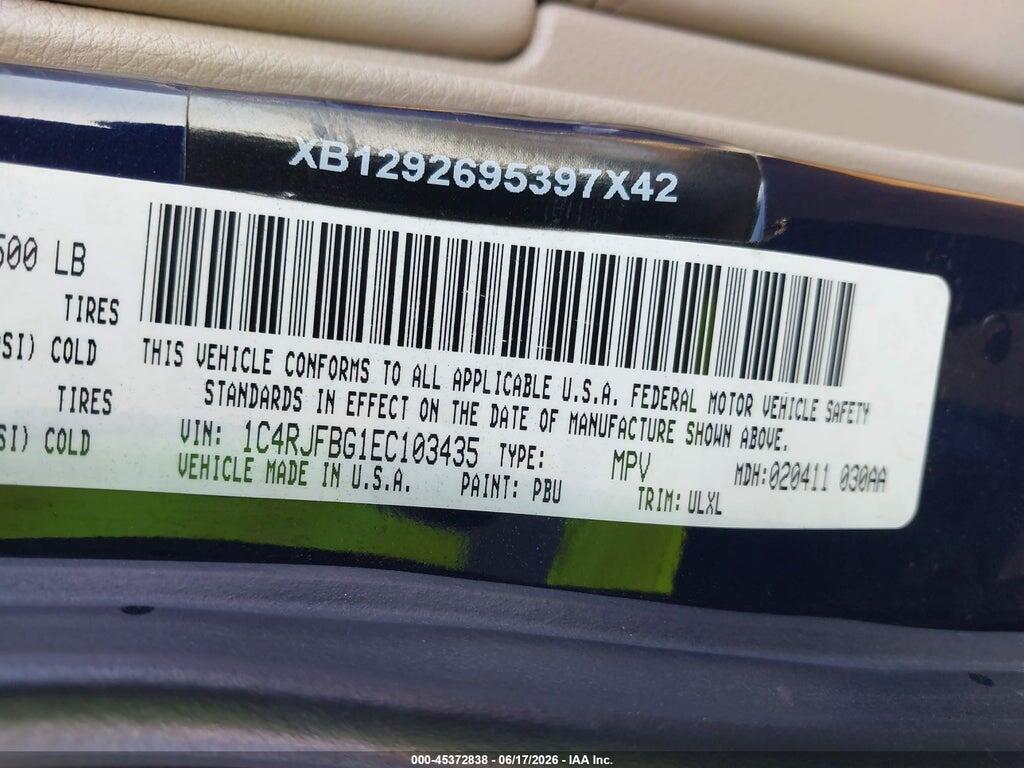 1C4RJFBG1EC103435 2014 JEEP GRAND CHEROKEE photo no. 9