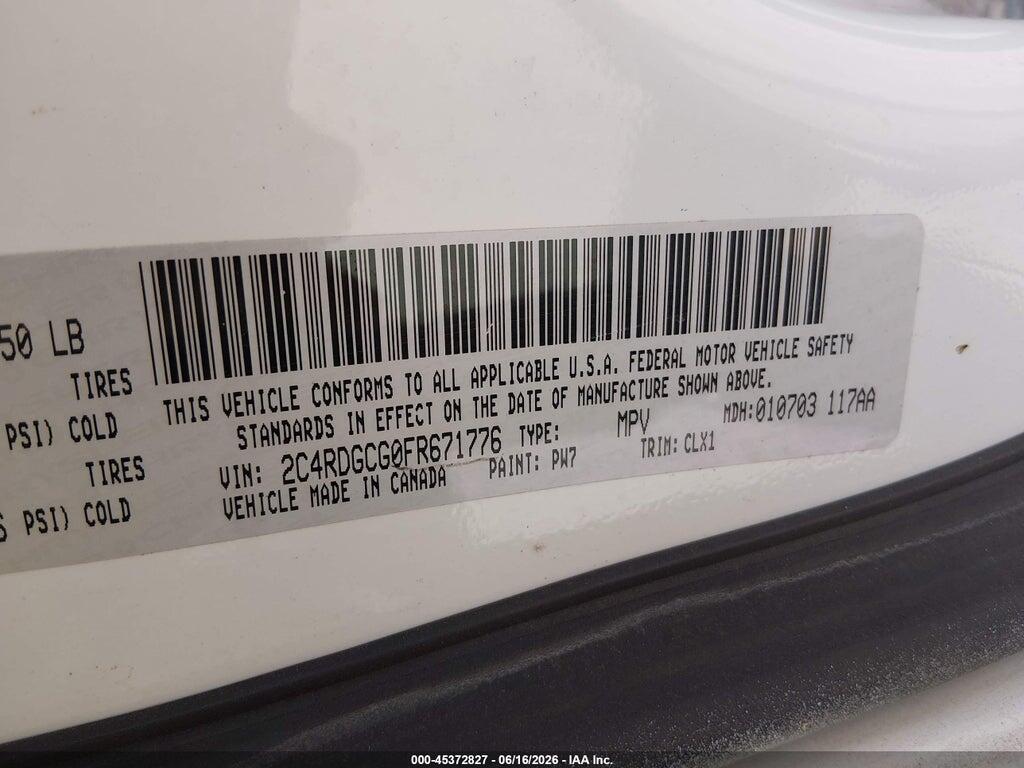2C4RDGCG0KR774058 2019 DODGE GRAND CARAVAN photo no. 9