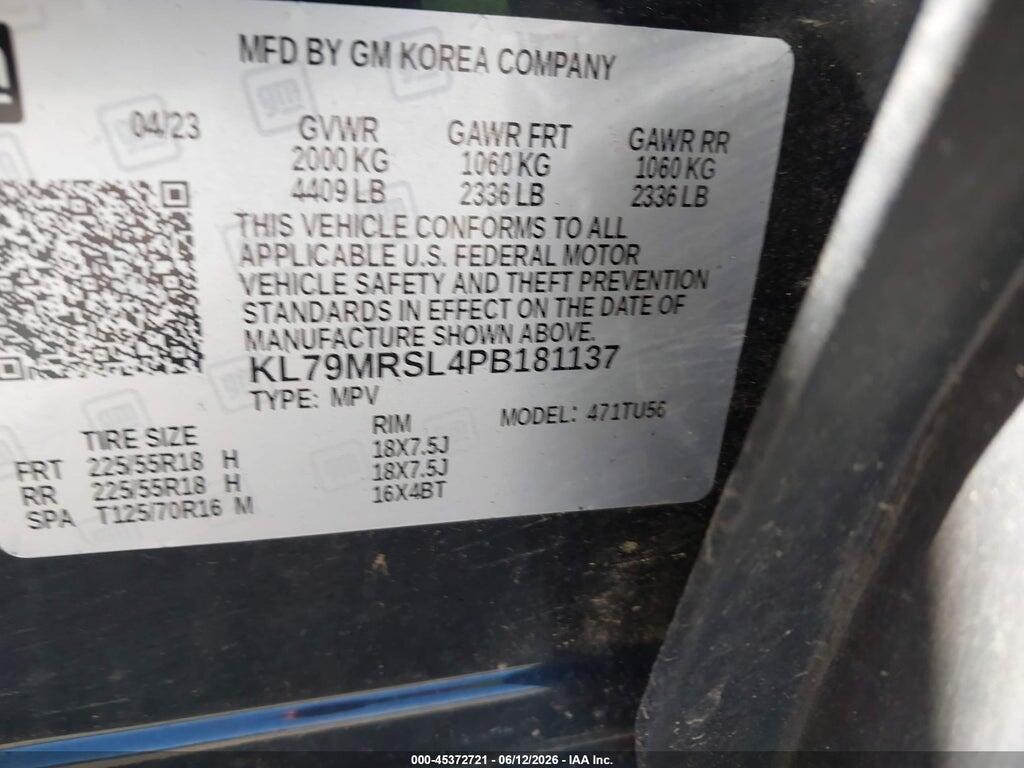 KL79MRSL4PB181137 2023 CHEVROLET TRAILBLAZER photo no. 9