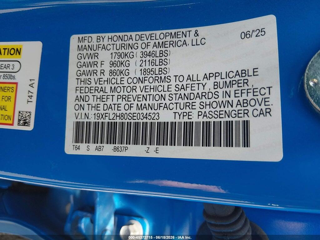 19XFL2H80SE034523 2025 HONDA CIVIC SEDAN photo no. 9