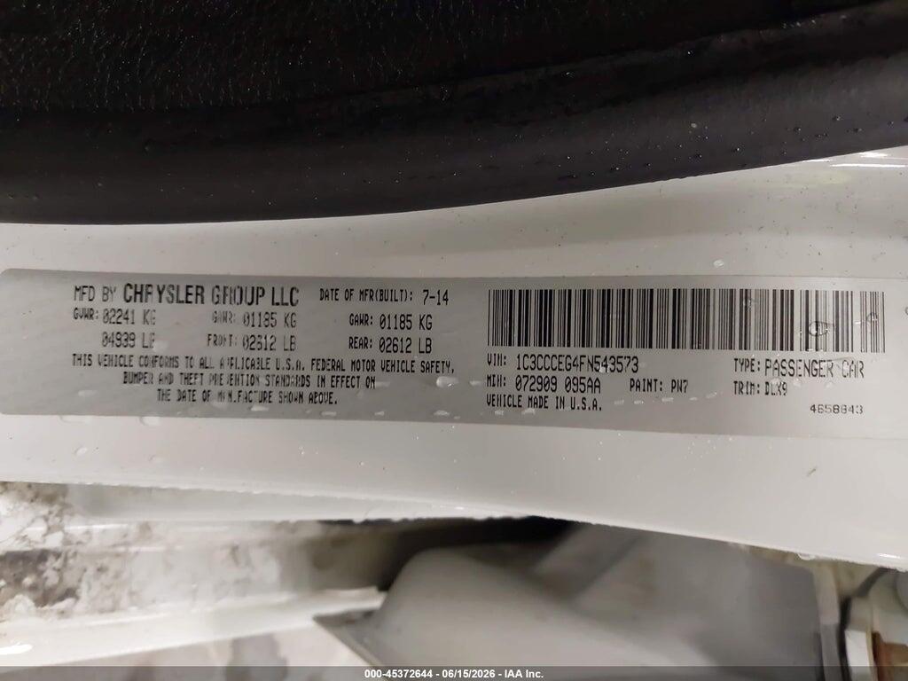 1C3CCCEG4FN543573 2015 CHRYSLER 200 photo no. 9