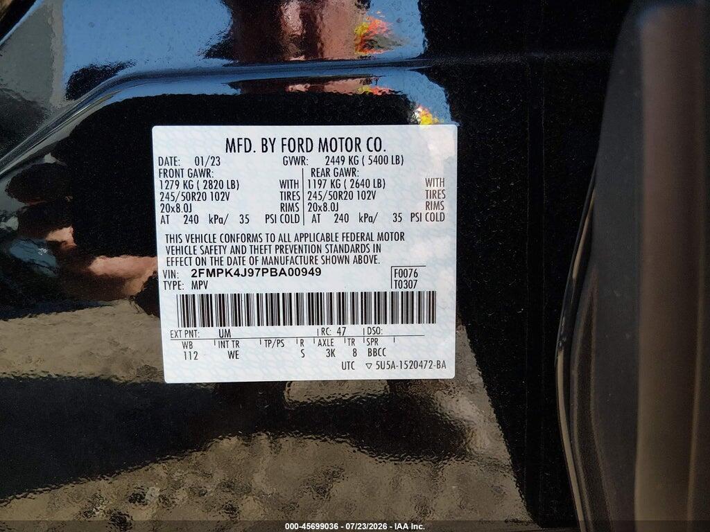2FMPK4J97PBA00949 2023 FORD EDGE photo no. 9