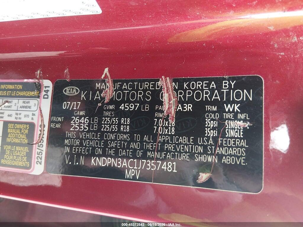 KNDPN3AC1J7357481 2018 KIA SPORTAGE photo no. 9