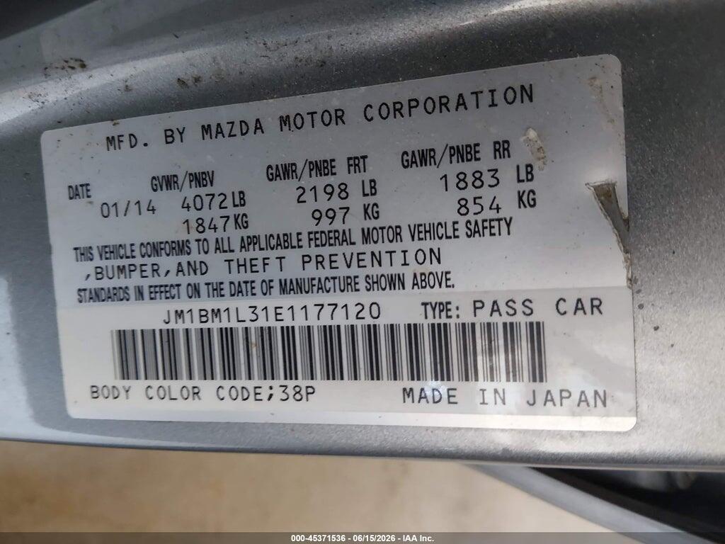 JM1BM1L31E1177120 2014 MAZDA MAZDA3 photo no. 9
