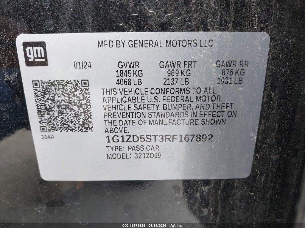 1G1ZD5ST3RF167892 2024 CHEVROLET MALIBU photo no. 9