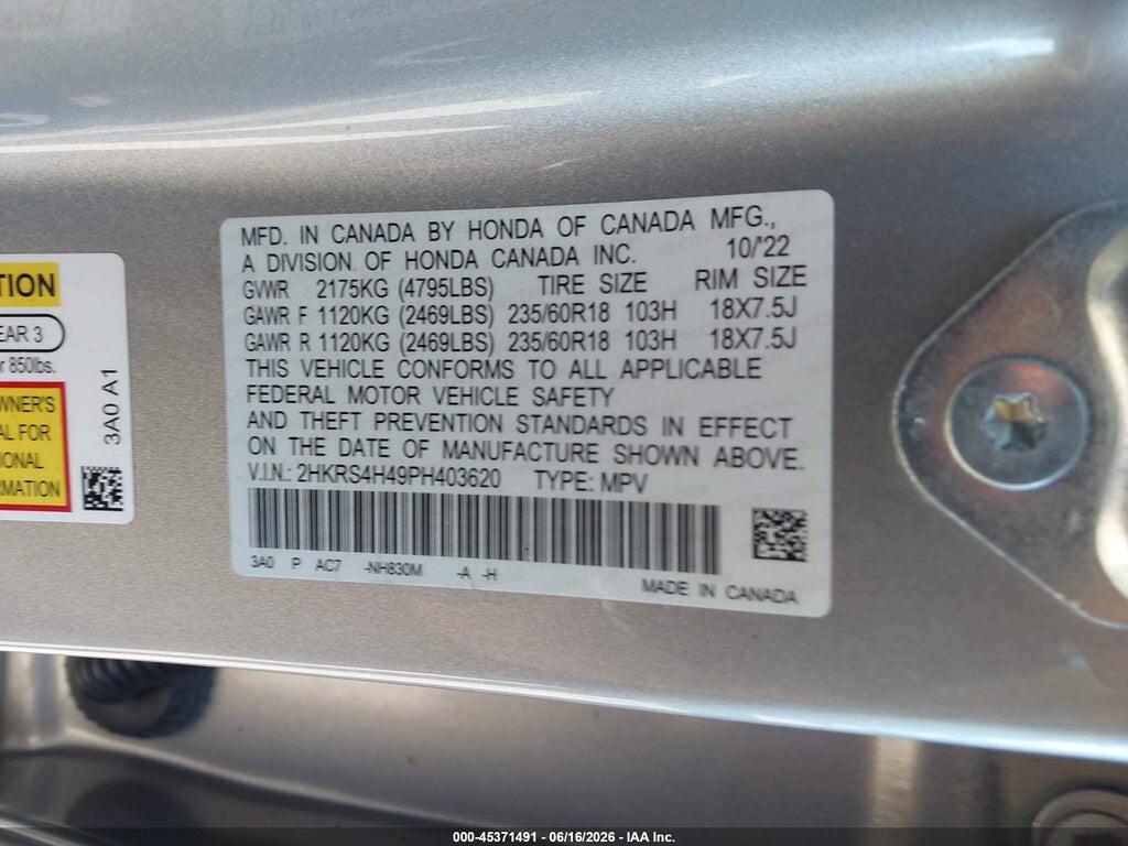 2HKRS4H49PH403620 2023 HONDA CR-V photo no. 9