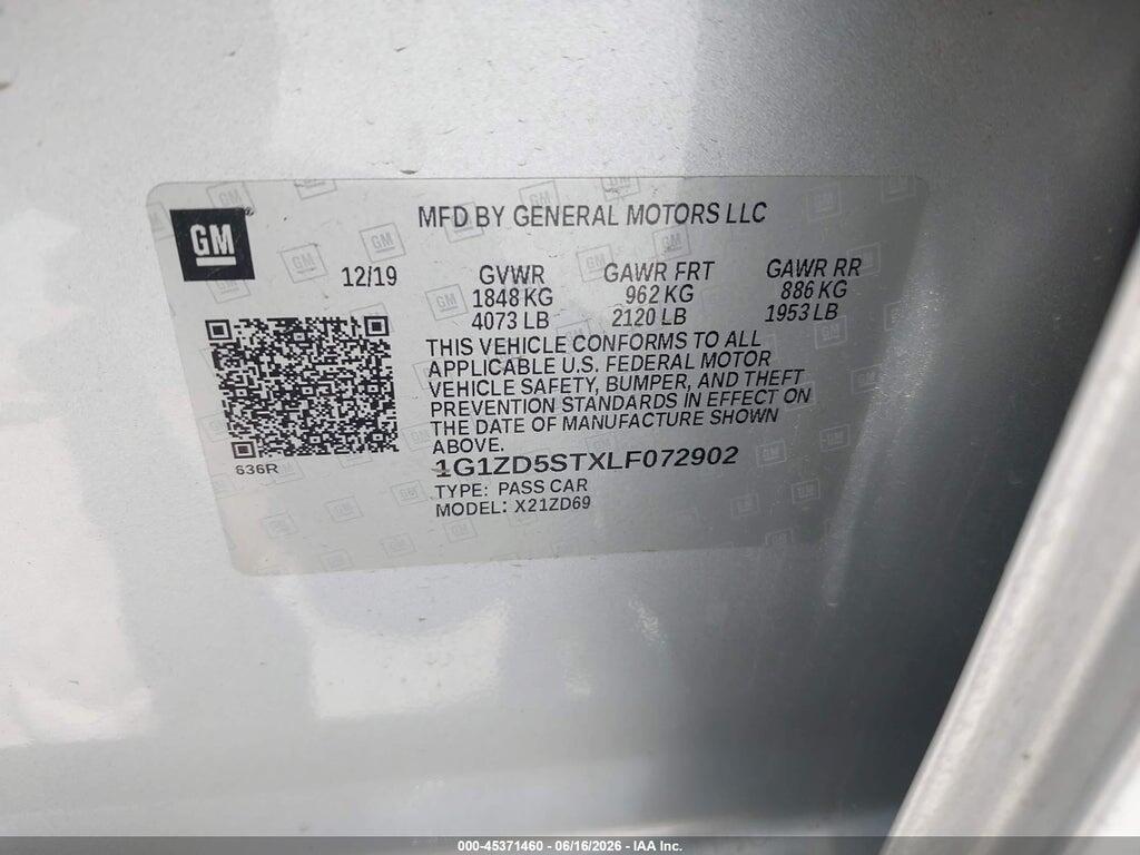 1G1ZD5STXLF072902 2020 CHEVROLET MALIBU photo no. 9