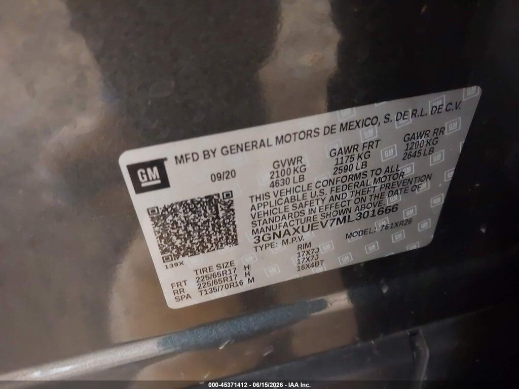 3GNAXUEV7ML301666 2021 CHEVROLET EQUINOX photo no. 9