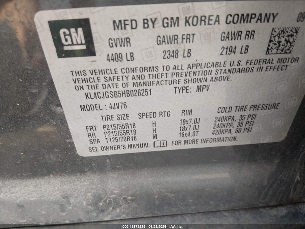 KL4CJGSB5HB026251 2017 BUICK ENCORE photo no. 9