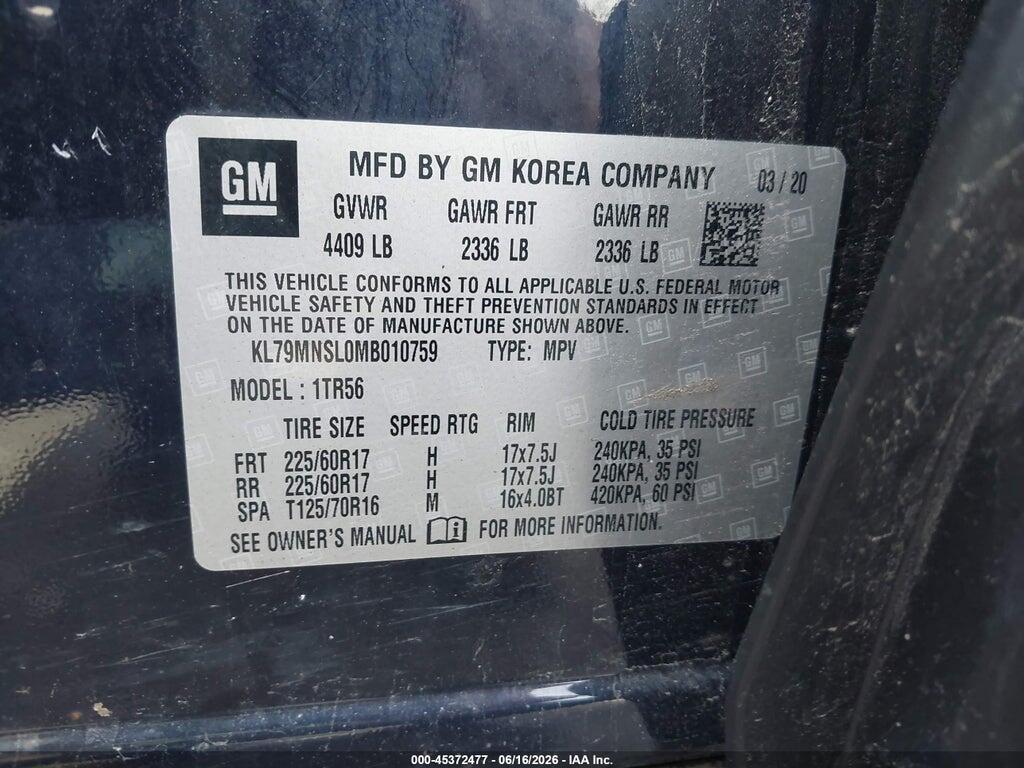 KL79MNSL0MB010759 2021 CHEVROLET TRAILBLAZER photo no. 9