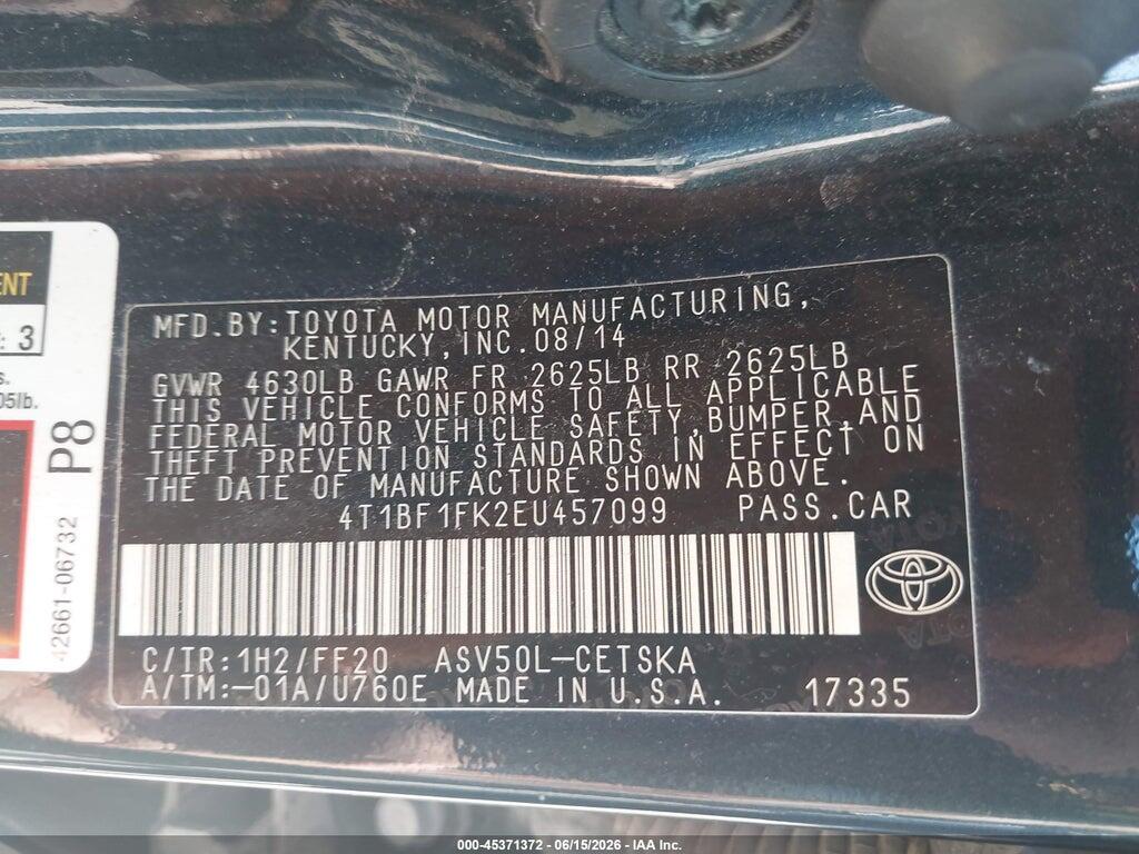4T1BF1FK2EU457099 2014 TOYOTA CAMRY photo no. 9