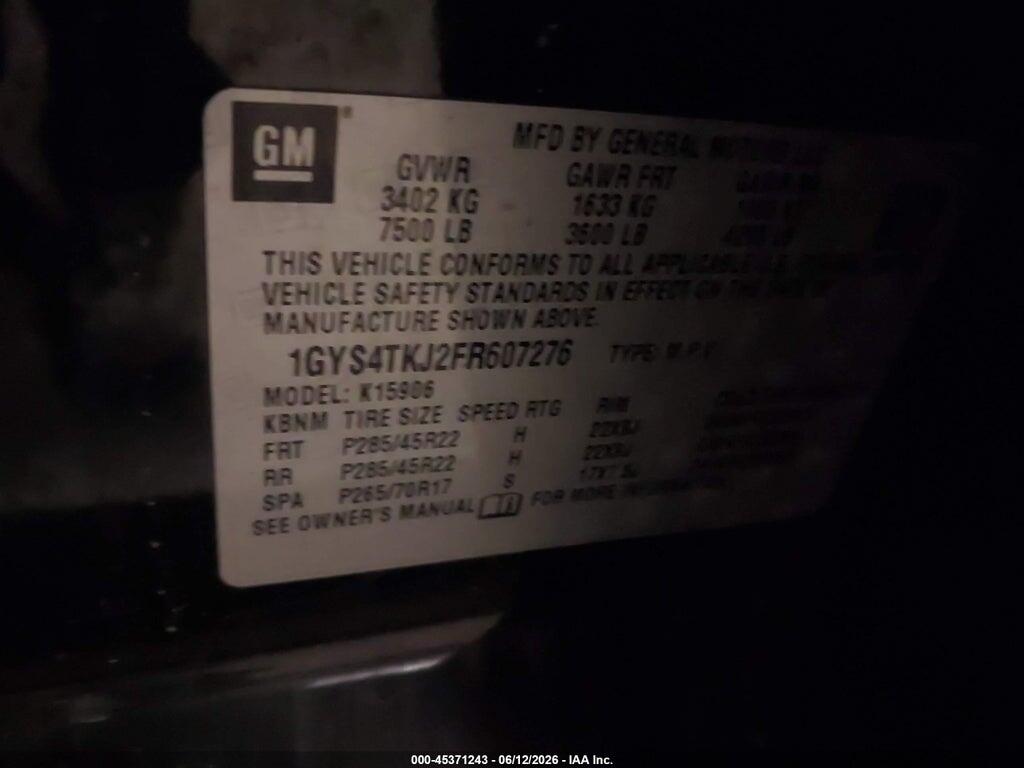 1GYS4TKJ2FR607276 2015 CADILLAC ESCALADE ESV photo no. 9