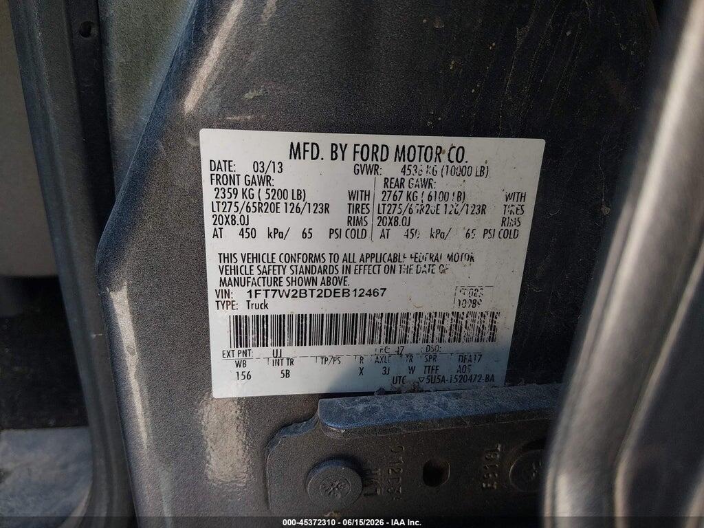 1FT7W2BT2DEB12467 2013 FORD SUPER DUTY F-250 SRW photo no. 9