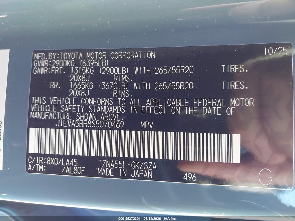 JTEVA5BR8S5070469 2025 TOYOTA 4RUNNER photo no. 9