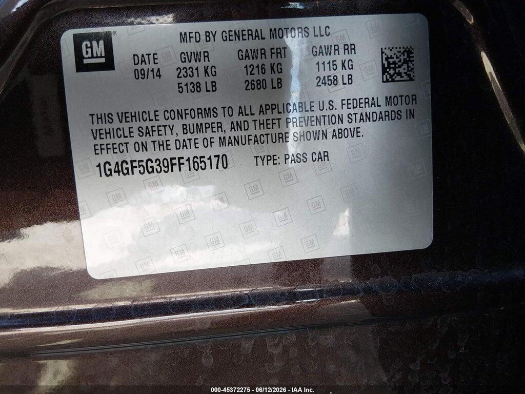 1G4GF5G39FF165170 2015 BUICK LACROSSE photo no. 9