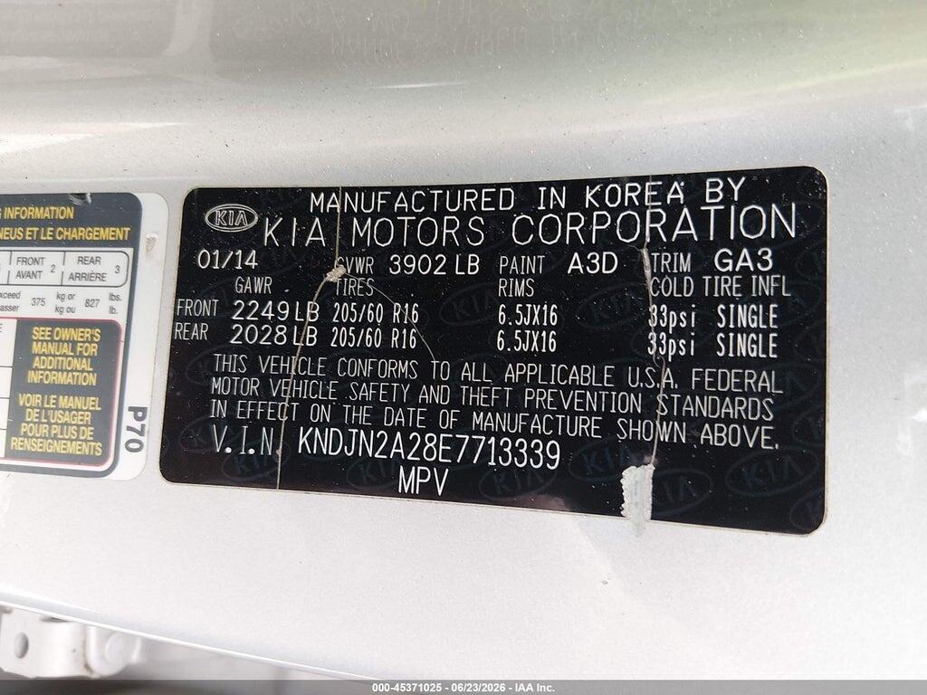 KNDJN2A28E7713339 2014 KIA SOUL photo no. 9