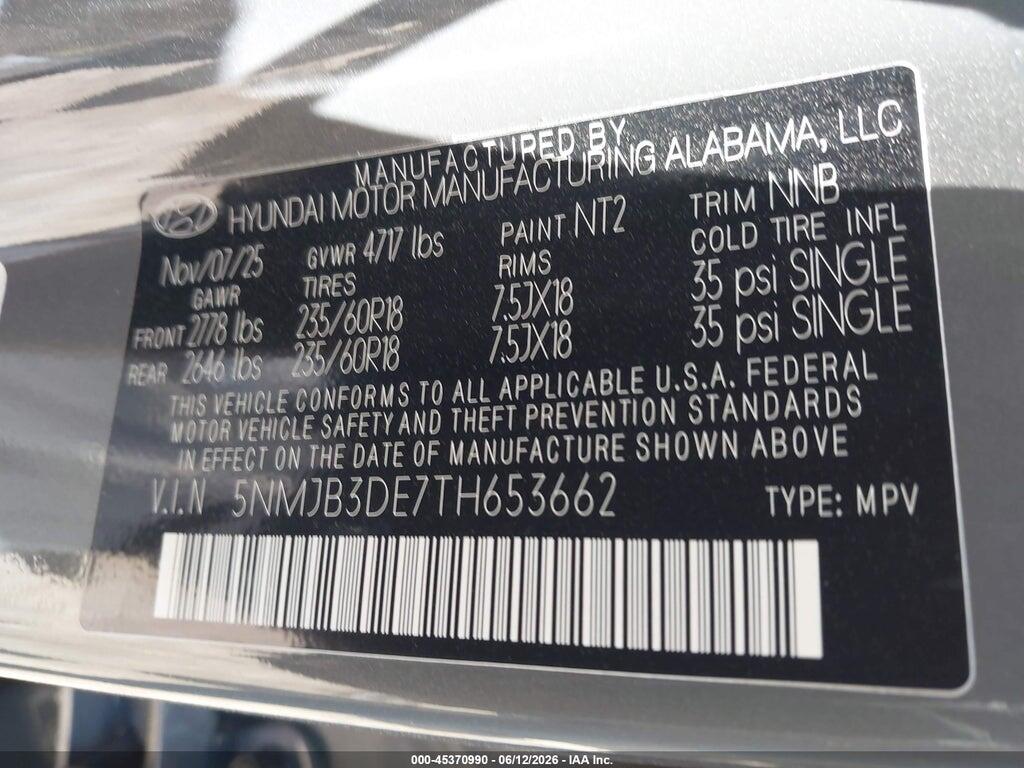 5NMJB3DE7TH653662 2026 HYUNDAI TUCSON photo no. 9