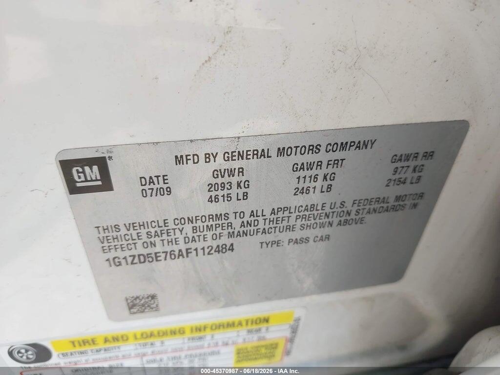 1G1ZD5E76AF112484 2010 CHEVROLET MALIBU photo no. 9
