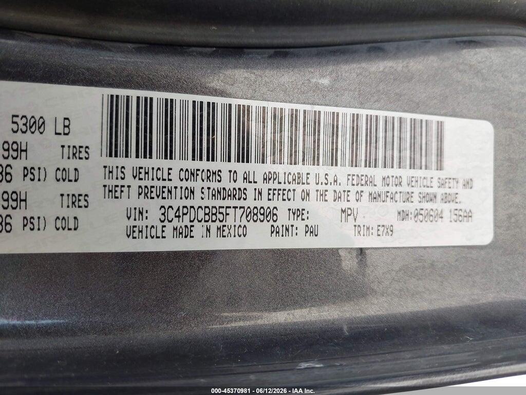 3C4PDCBB5FT708906 2015 DODGE JOURNEY photo no. 9