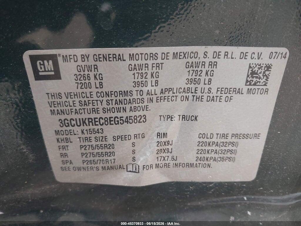 3GCUKREC8EG545823 2014 CHEVROLET SILVERADO 1500 photo no. 9