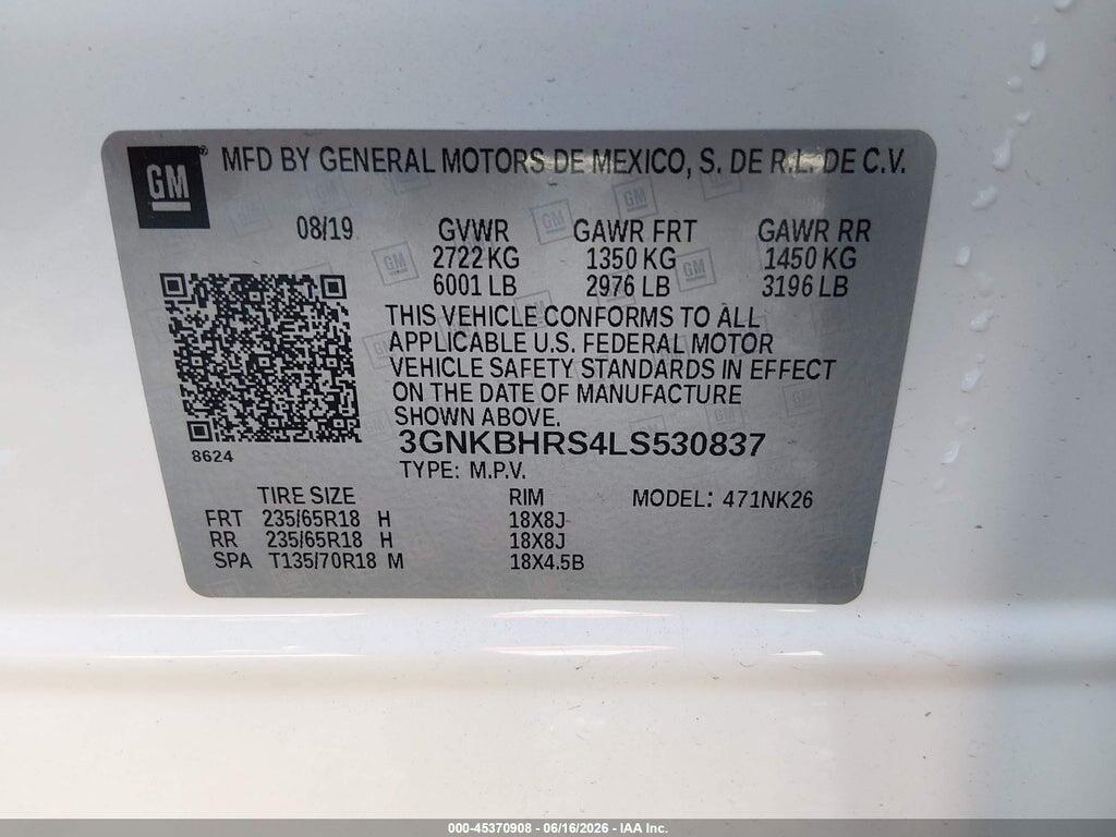 3GNKBHRS4LS530837 2020 CHEVROLET BLAZER photo no. 9