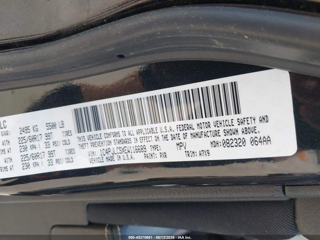1C4PJLCSXEW116689 2014 JEEP CHEROKEE photo no. 9