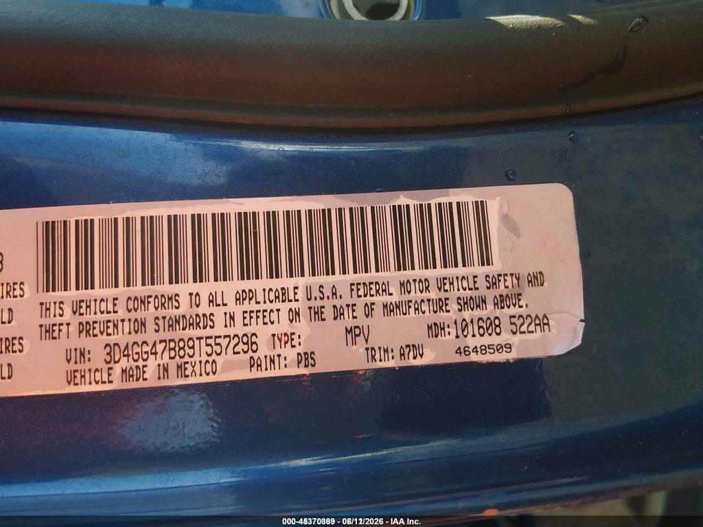 3D4GG47B89T557296 2009 DODGE JOURNEY photo no. 9