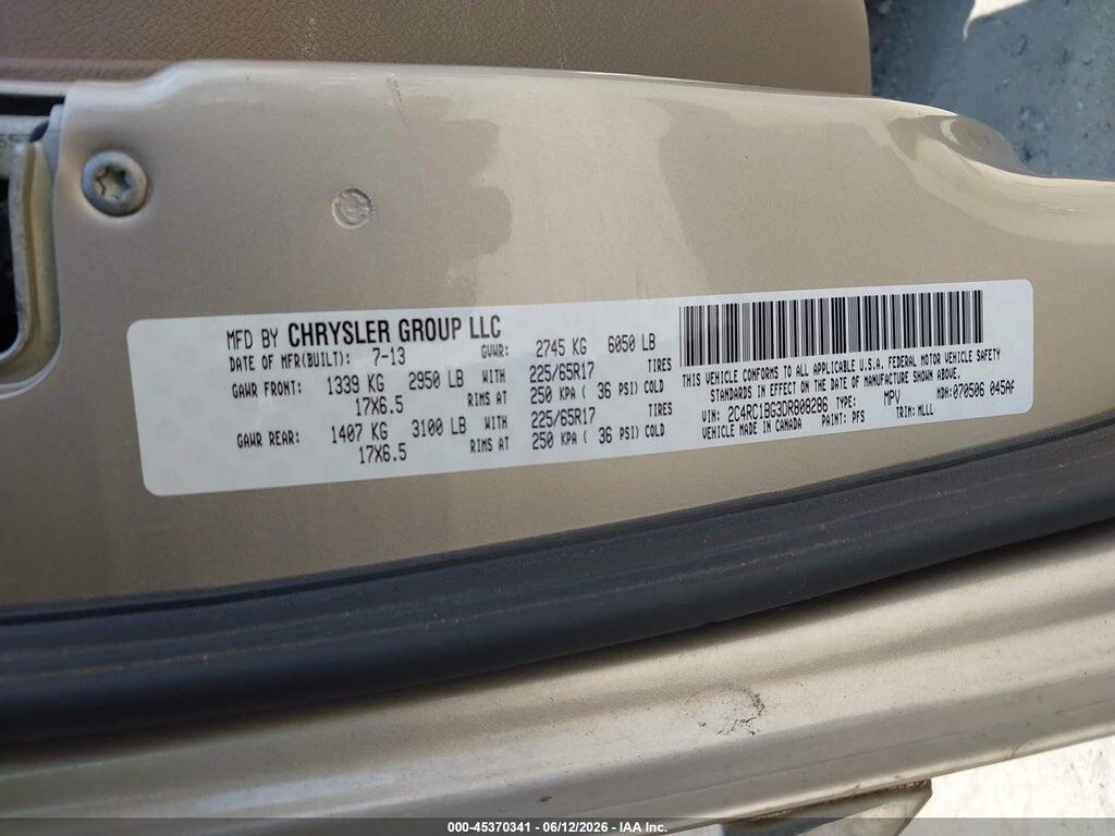 2C4RC1BG3DR808286 2013 CHRYSLER TOWN & COUNTRY photo no. 9
