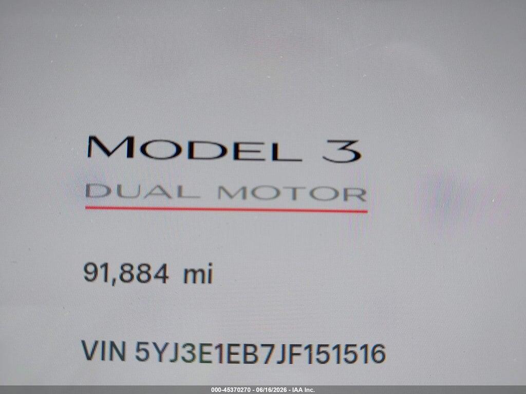 5YJ3E1EB7JF151516 2018 TESLA MODEL 3 photo no. 7