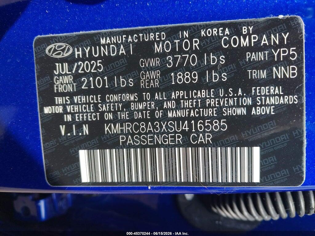 KMHRC8A3XSU416585 2025 HYUNDAI VENUE photo no. 9