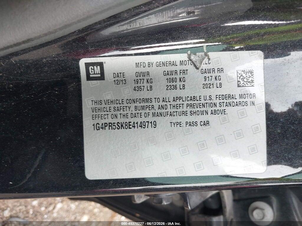 1G4PR5SK8E4149719 2014 BUICK VERANO photo no. 9