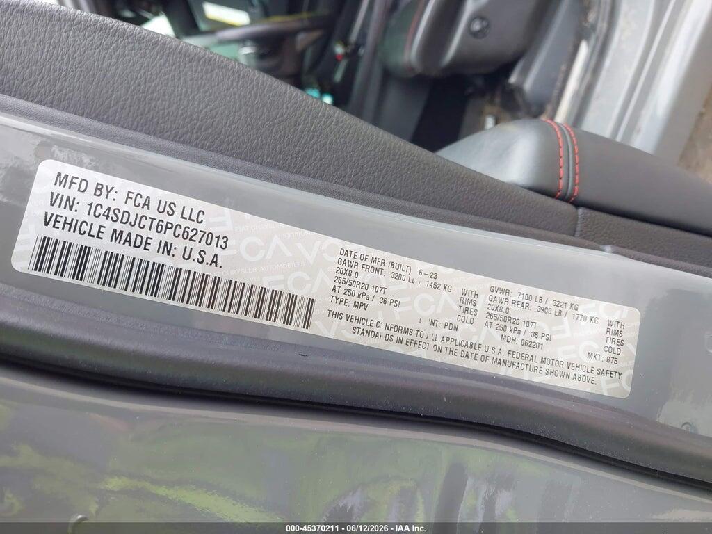 1C4SDJCT6PC627013 2023 DODGE DURANGO photo no. 9