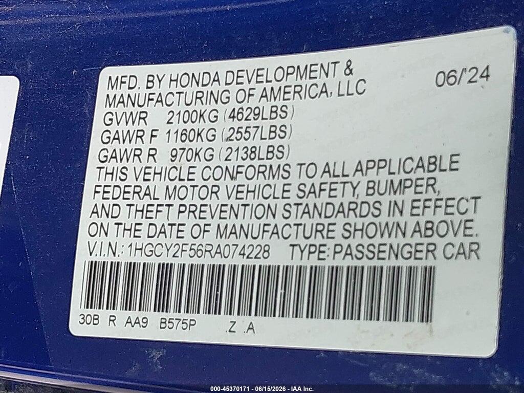 1HGCY2F56RA074228 2024 HONDA ACCORD HYBRID photo no. 9